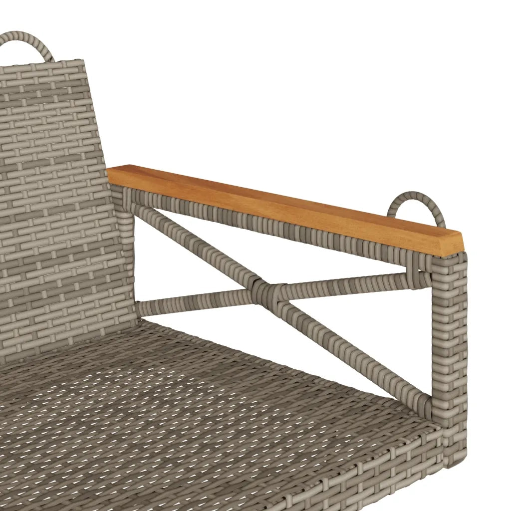 Panca da Giardino | Panchina Dondolo Grigia 109x62x40 cm in Polyrattan