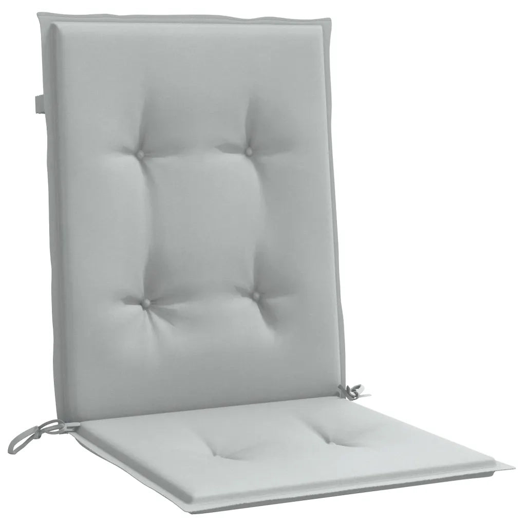 Cuscini Sedia Schiena Bassa 4 pz Grigio MÃ©lange 100x50x4 cm