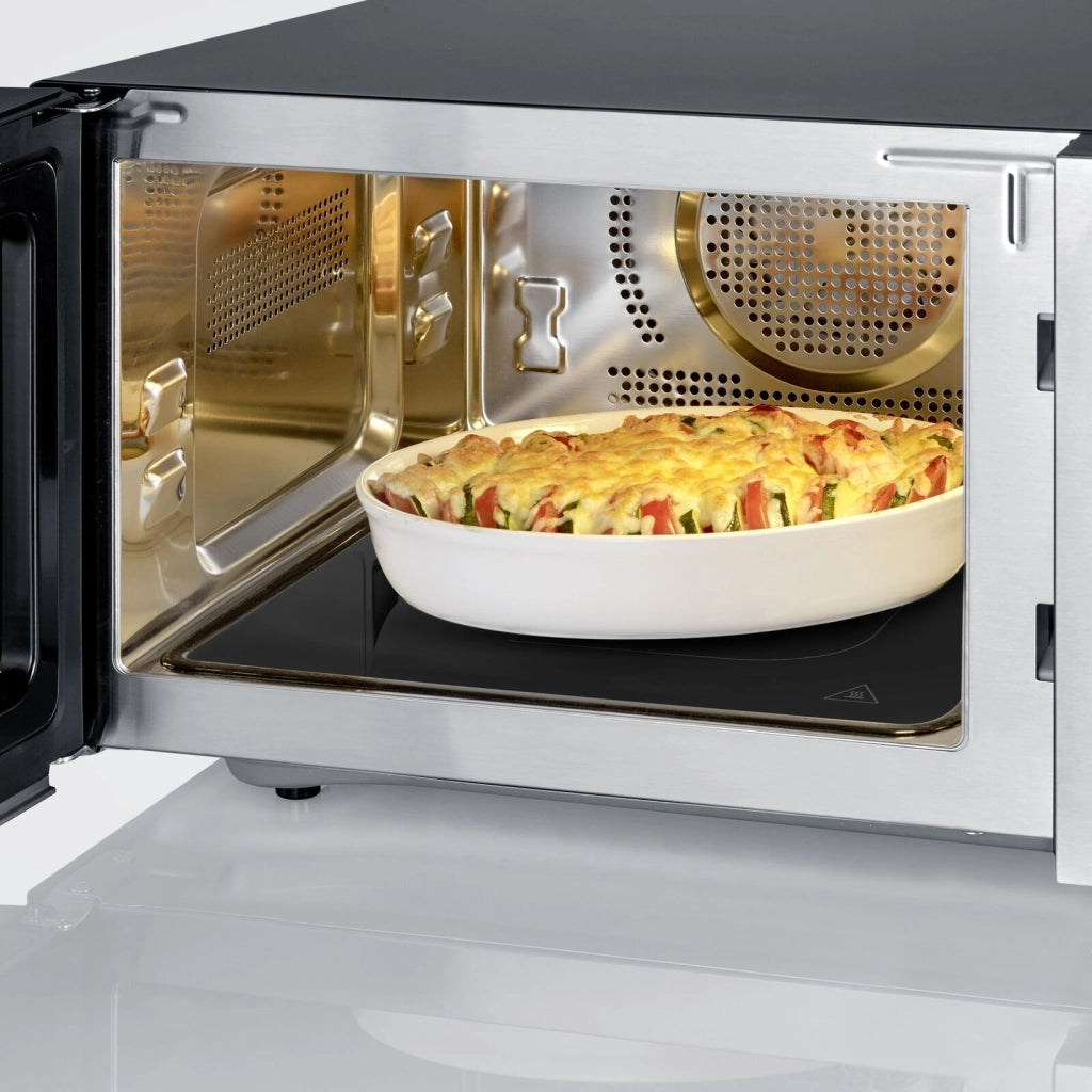 Severin MW 7777 forno a microonde Superficie piana Microonde con grill 25 L 900 W Nero, Acciaio inossidabile