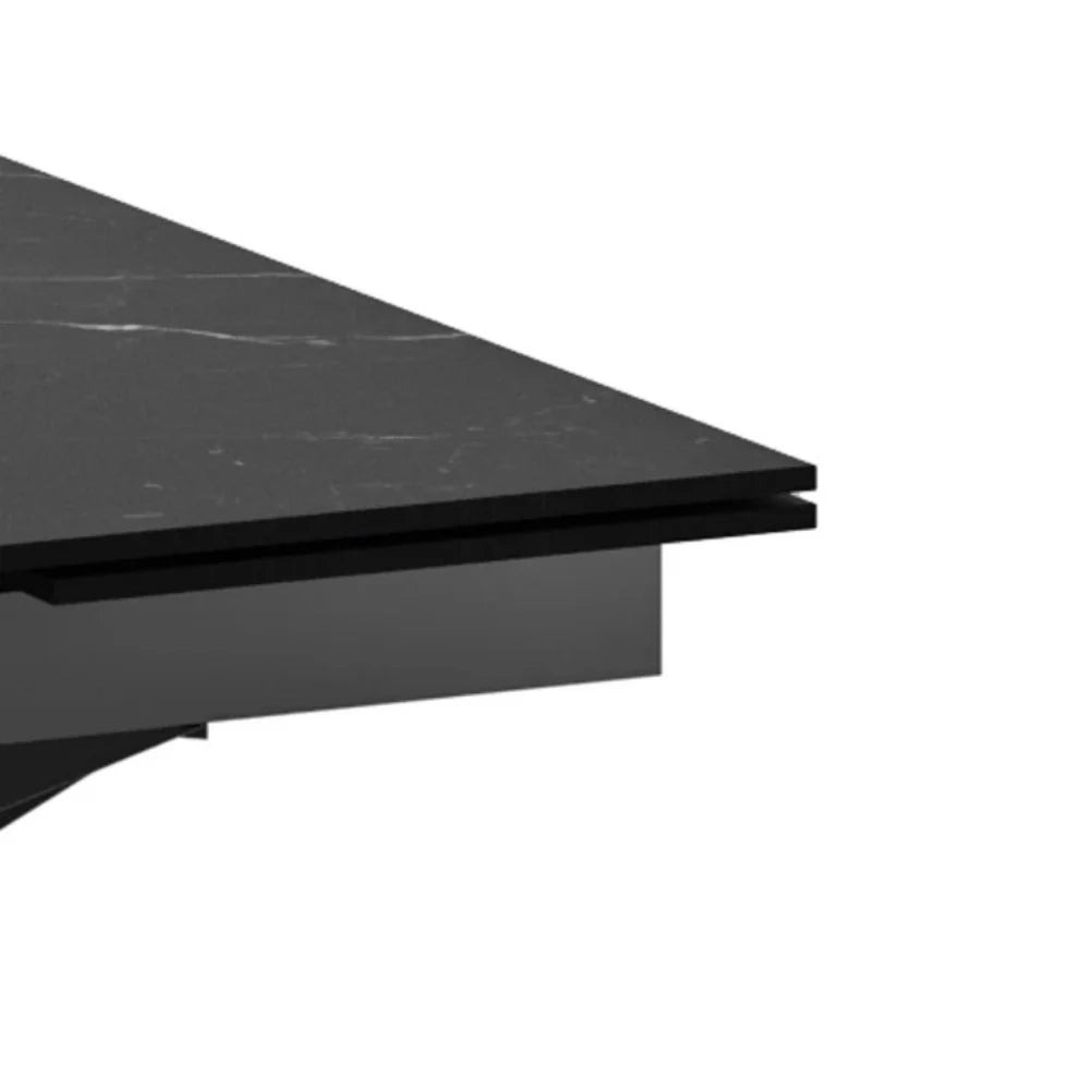 Tavolo da pranzo allungabile in ceramica effetto marmo nero Iulius 160-240x90 cm fino a 10 posti | Duzzle