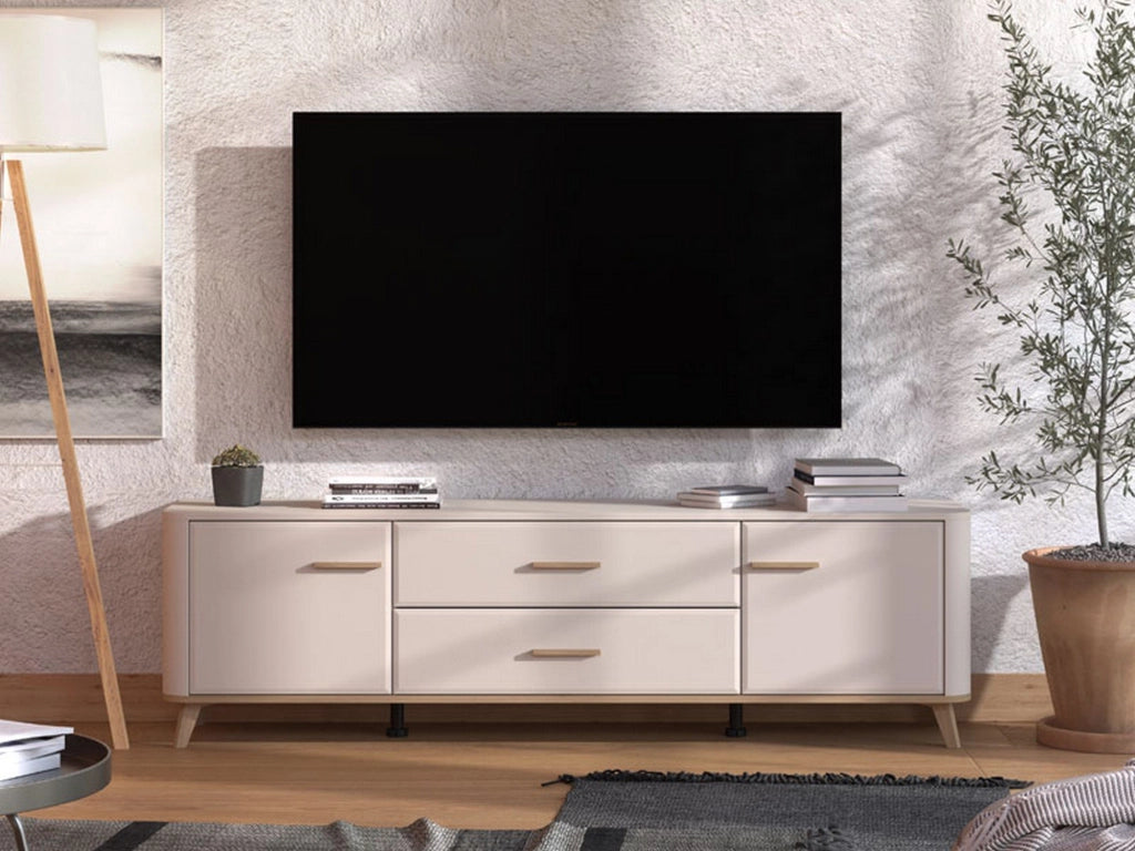 Gosaldo, Mobile Porta tv 2 Cassetti, 179.5x40x52.5h cm Beige