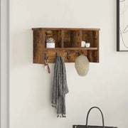 Appendiabiti a muro con lo scaffale Rovere fumé 50 x 16 x 26 cm 874311