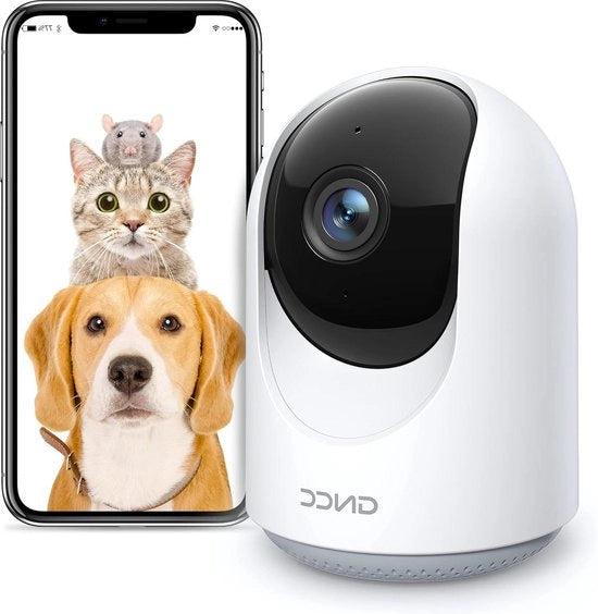 Casa sicura - Cámara di sorveglianza per animali 1080P 360° Pan-tilt Zoom rilevamento movimento e rumore 2 canali audio registrazione su SD e Cloud controllo via APP