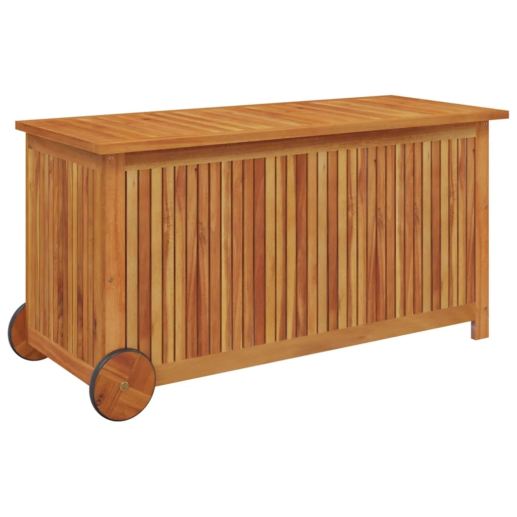 Contenitore Giardino con Ruote 113x50x58 Legno Massello Acacia cod mxl 69839