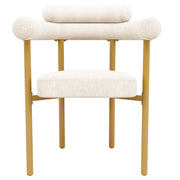 Set di 2 sedie da pranzo - con schienale ergonomico e seduta ampia - in velluto e metallo beige