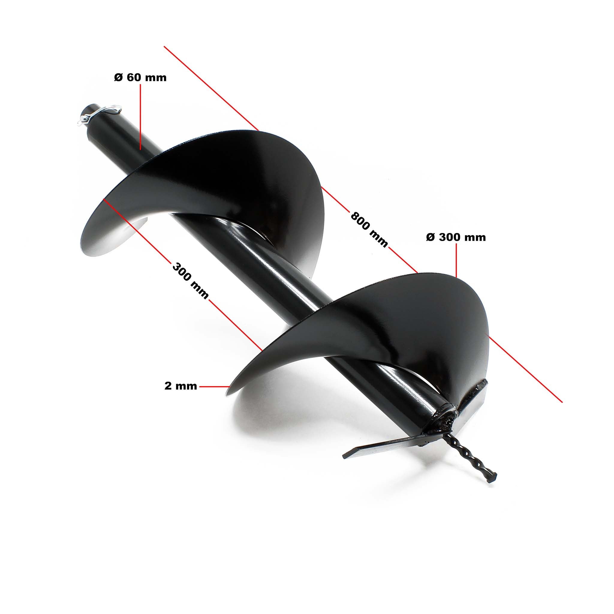 Mototrivella a benzina, motore a 2 tempi di 3 CV 63,3 ccm, con punta elicoidale Ø300mm, uso 2 persone