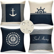 Set di cuscini per divano decorativi - impermeabile - confezione da 4 - stile marittimo - 40x40 cm