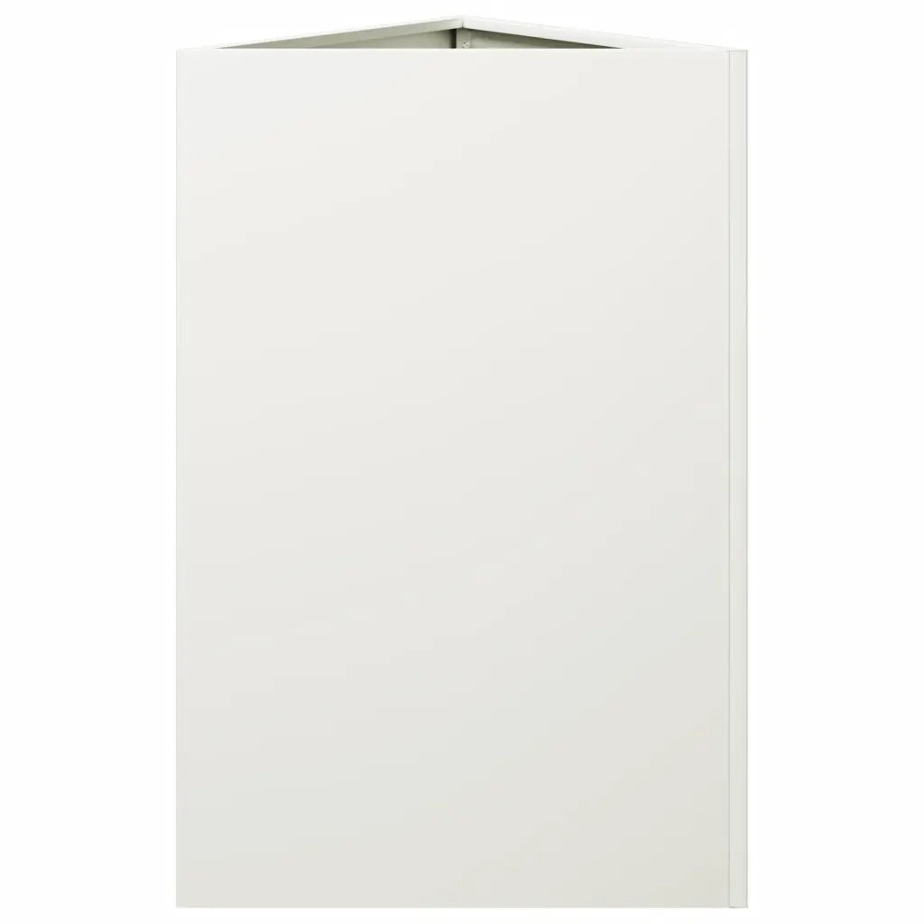 2 pz Fioriere | Cassetta per fiori | Vaso Bianche Triangolari 50x43x75 cm in Acciaio