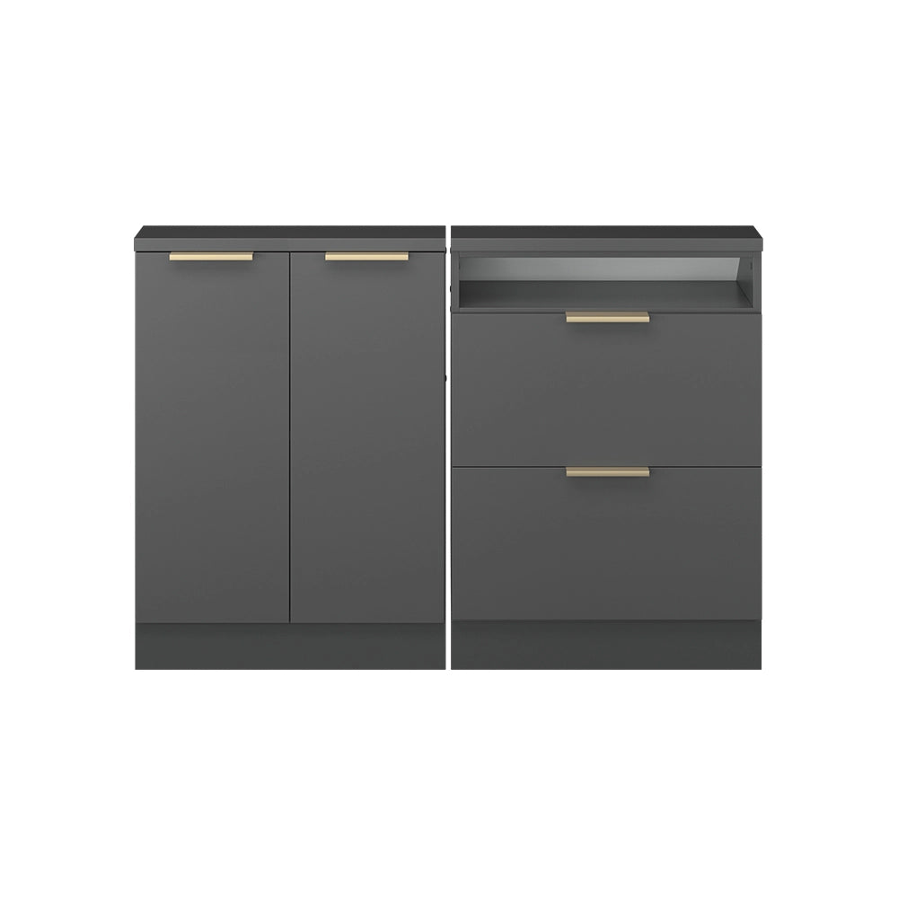Set di mobili sottotetto Rion Antracite-oro/Antracite Set di 2 Vicco