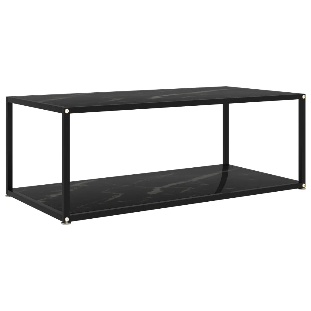 Tavolino da Salotto Nero 100x50x35 cm in Vetro Temperato cod mxl 18606