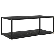 Tavolino da Salotto Nero 100x50x35 cm in Vetro Temperato cod mxl 18606