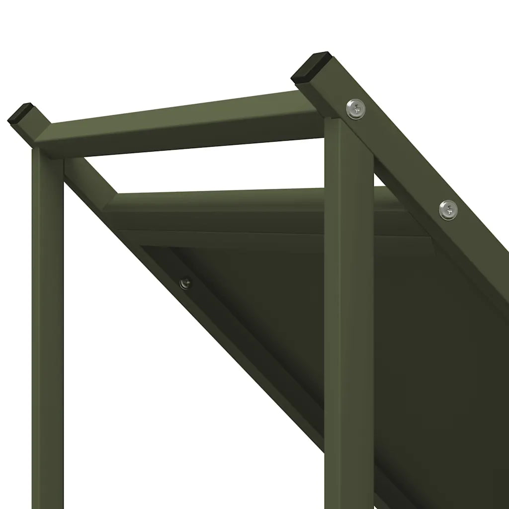 Rastrelliera per Legna da Ardere Verde Oliva 70x43x34,5 cm 864176