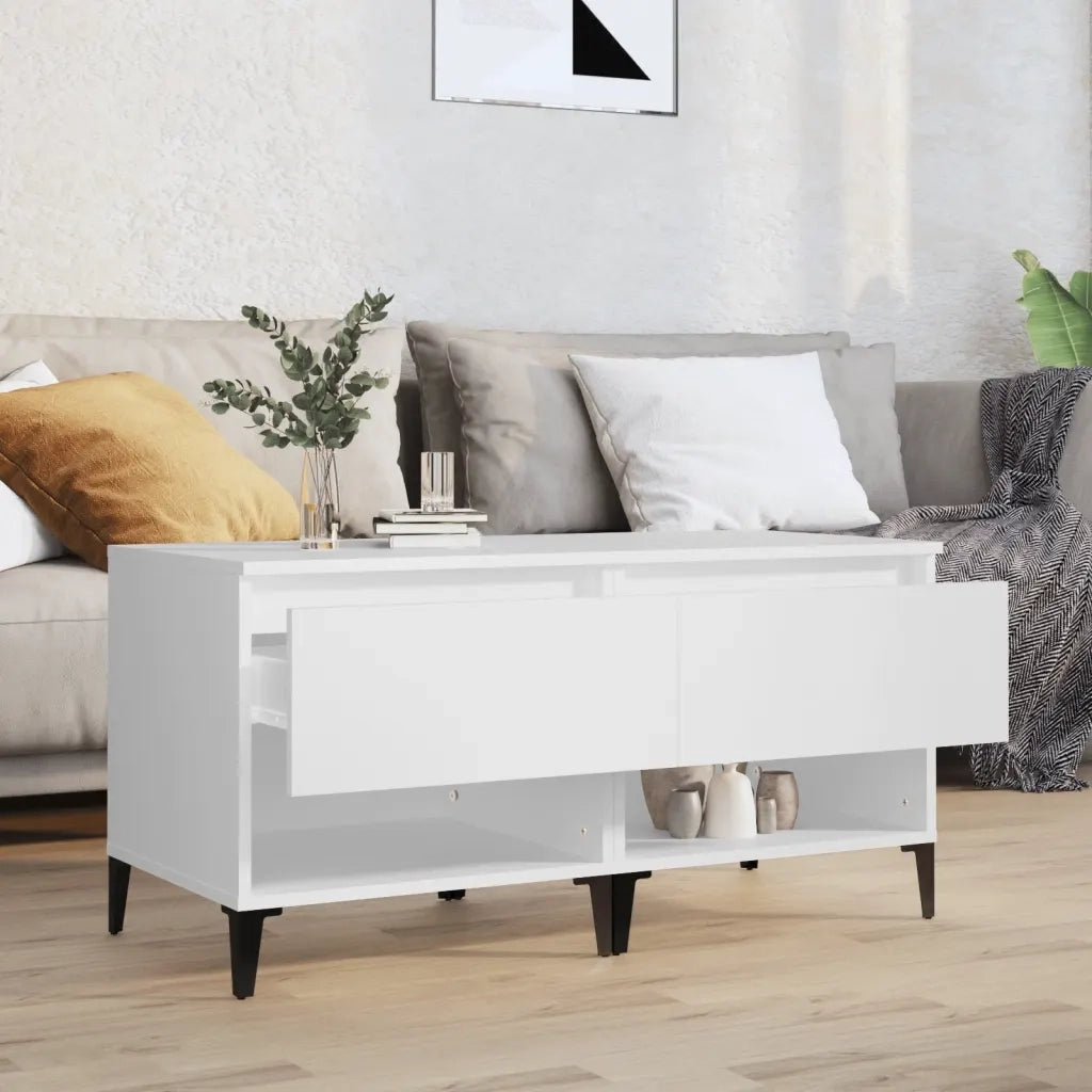 Tavolini 2 pz Bianchi 50x46x50 cm in Legno Multistrato 819549