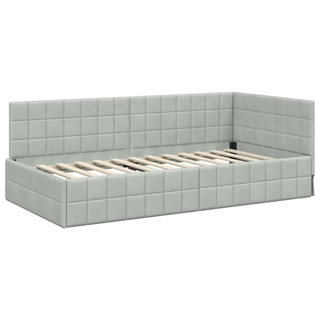 Struttura Letto Angolare con Materasso 2 pcs Grigio chiaro