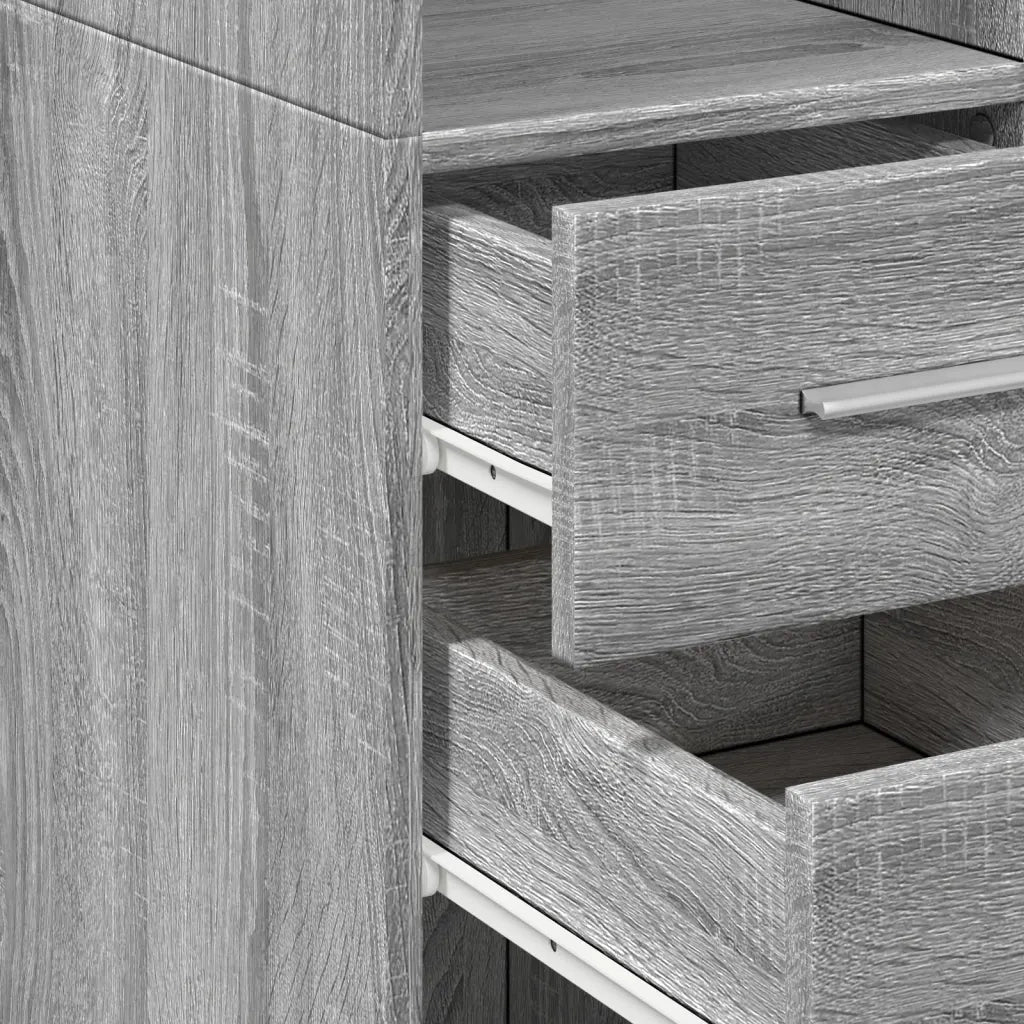 Credenza Grigio Sonoma 30x42,5x185 cm in Legno Multistrato 846241