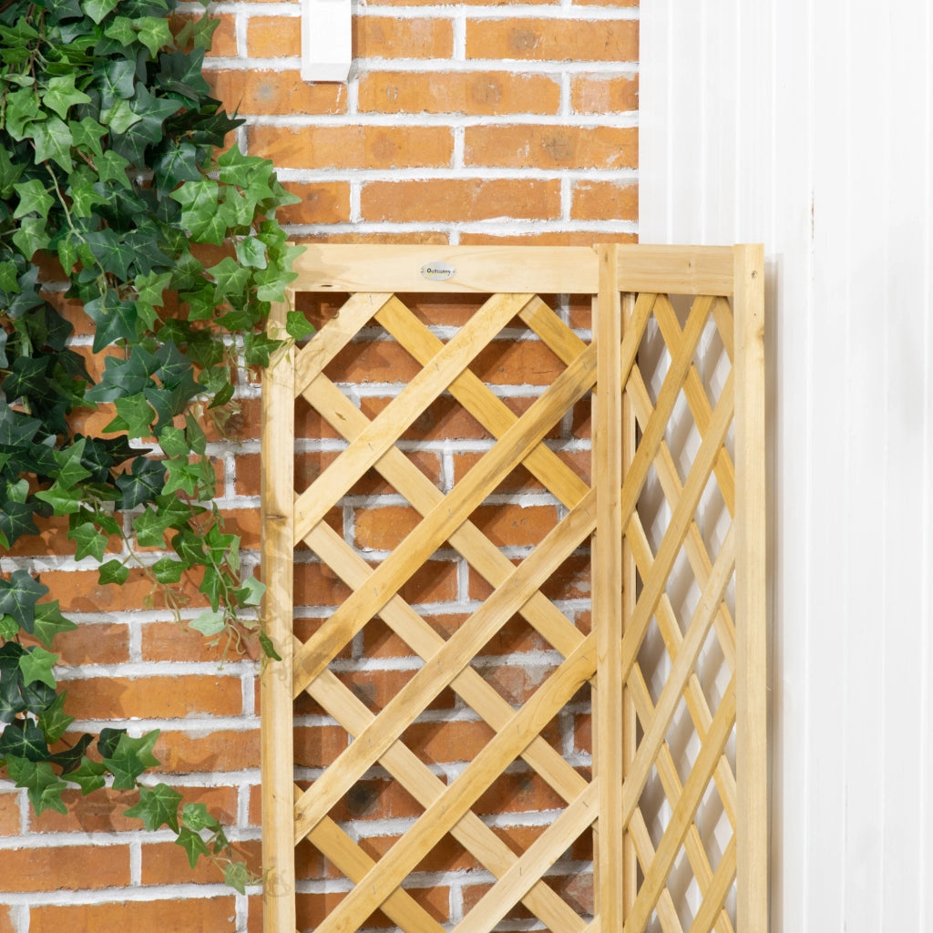 Fioriera con griglia in legno per angolo ¨C zephmum ¨C 40x40x145 cm