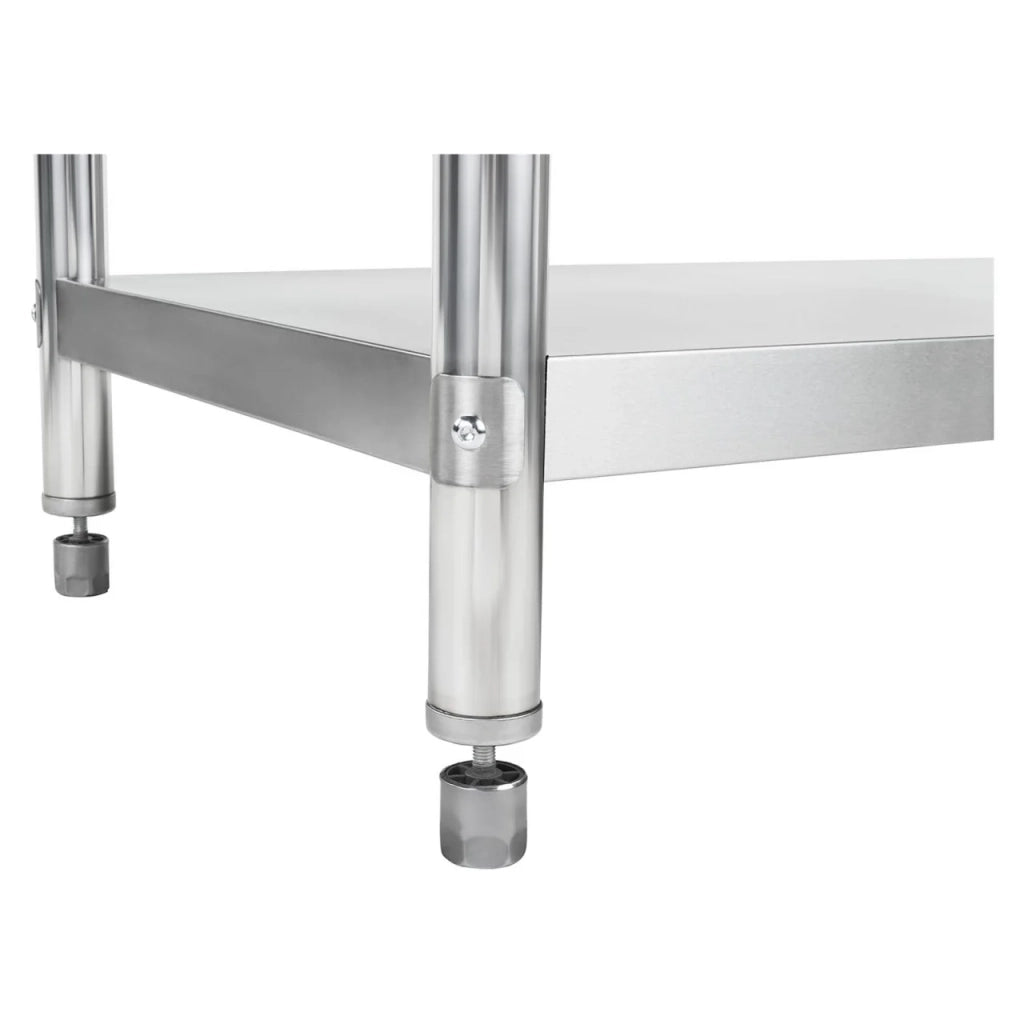 Tavolo da lavoro professionale in acciaio inox da cucina 120 x 60 cm portata 110 kg con alzatina 14_0003653