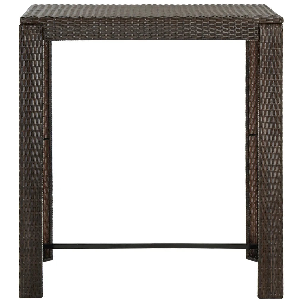 Set da Bar da Giardino 5 pz | Set Salotto da Giardino con Cuscini in Polyrattan Marrone