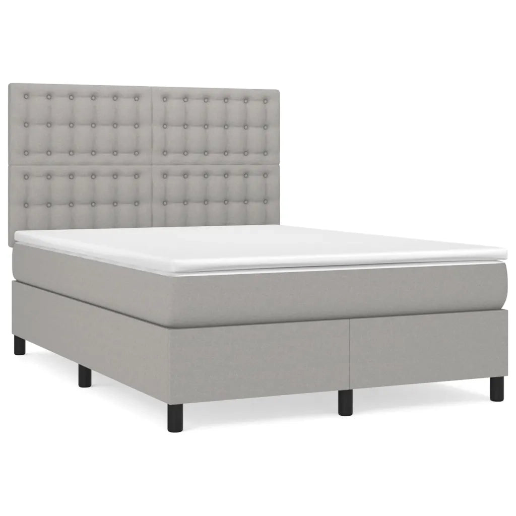Giroletto a Molle con Materasso Grigio Chiaro 140x190cm Tessutocod mxl 99745