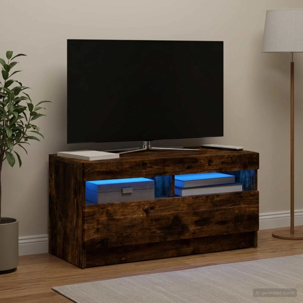 Mobile TV LED Rovere Fumo Legno ingegnerizzato 897880