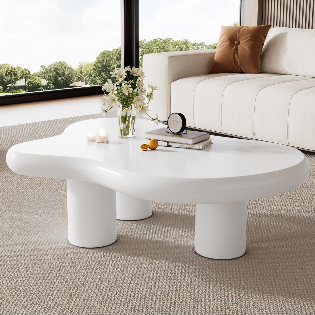 TAVOLINO DA SALOTTO Nuvola 97x67x32 cm MDF Bianco