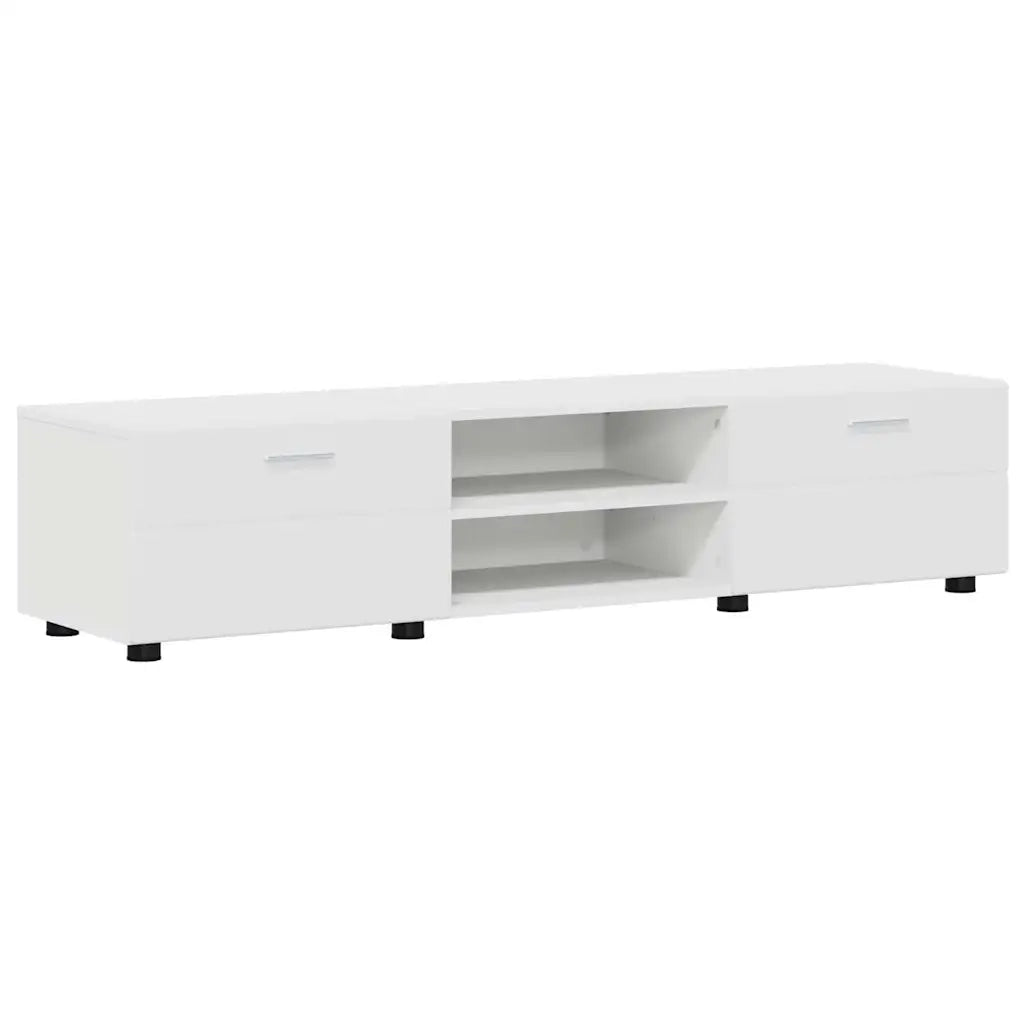 Set mobile TV con cassetto FLORIN Bianco Legno multistrato