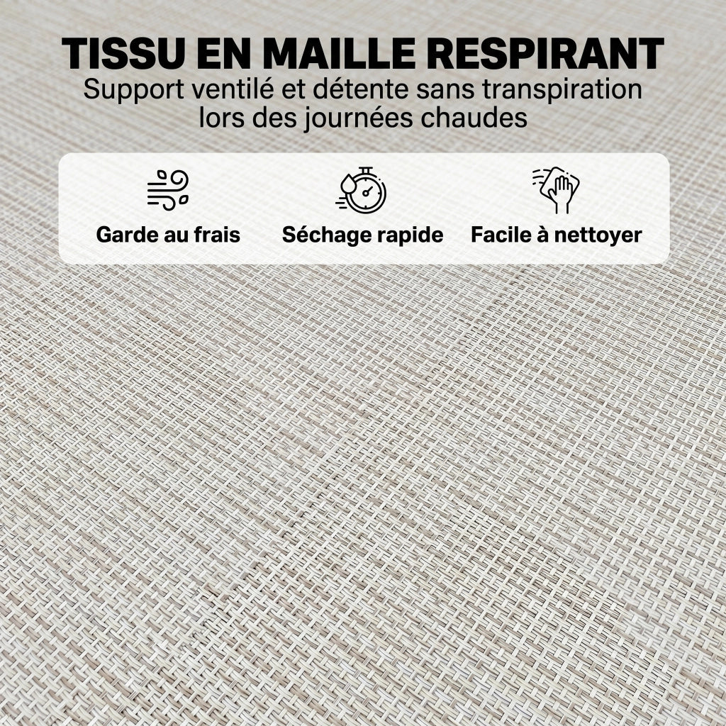 Lettino da sole pieghevole 2 pezzi ¨C Zephmum ¨C Grigio chiaro, acciaio, textilene