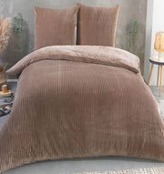 Coperta da letto in piuma soffice invernale, reversibile, 135 x 200 cm o 155 x 220 cm, con cuscino in cashmere touch coral fleece, 80 x 80 cm.