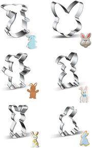 Confezione di 6 mold per biscotti in forma di coniglio, per Pasqua, coniglio di Pasqua, biscotti in forma di coniglio, regalo per bambini