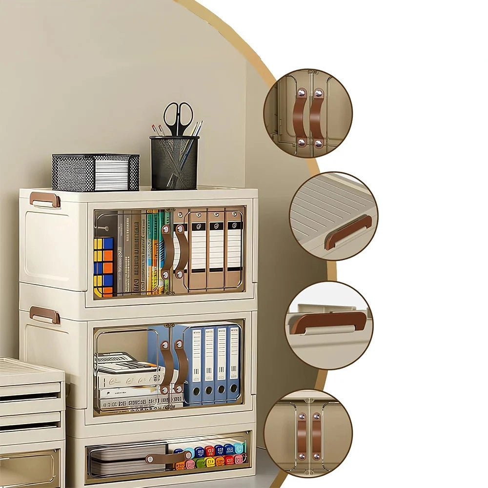 Trade Shop - Mobiletto Organizer Pieghevole A 2 Ripiani Con Cassetto Armadietto Da Scrivania Camera -