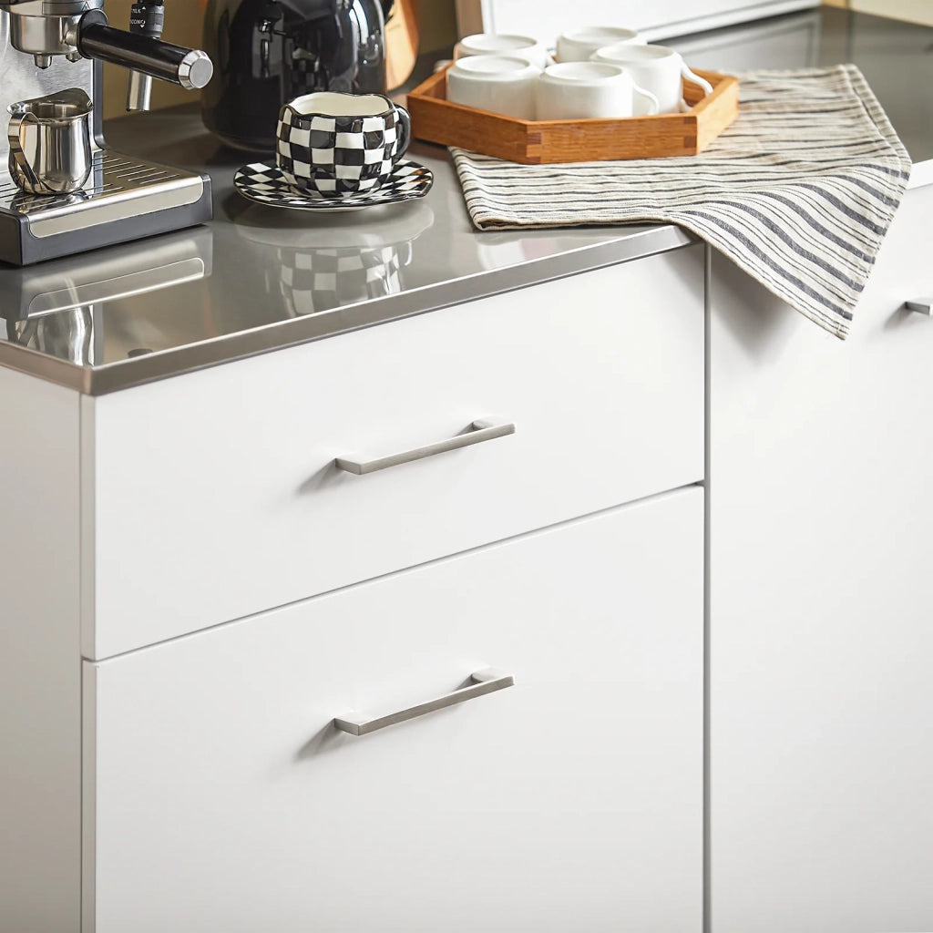 Carrello Da Cucina Isola Cucina Con Piano Di Lavoro Credenza Con Ruote Carrello Bianco 120x56x90cm FKW117-W