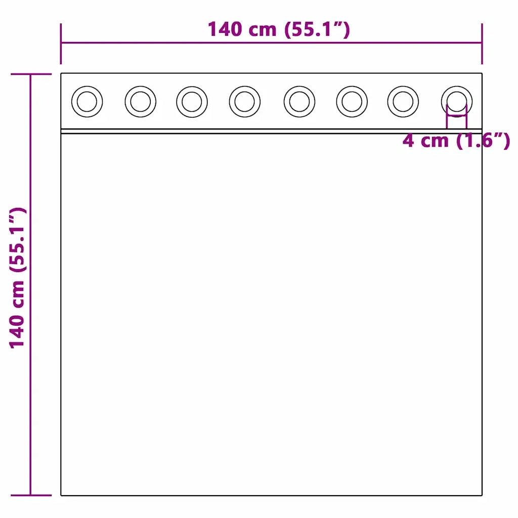 Tende Blackout con Anelli 2 pcs Crema 140 x 140 cm Poliestere 4107373