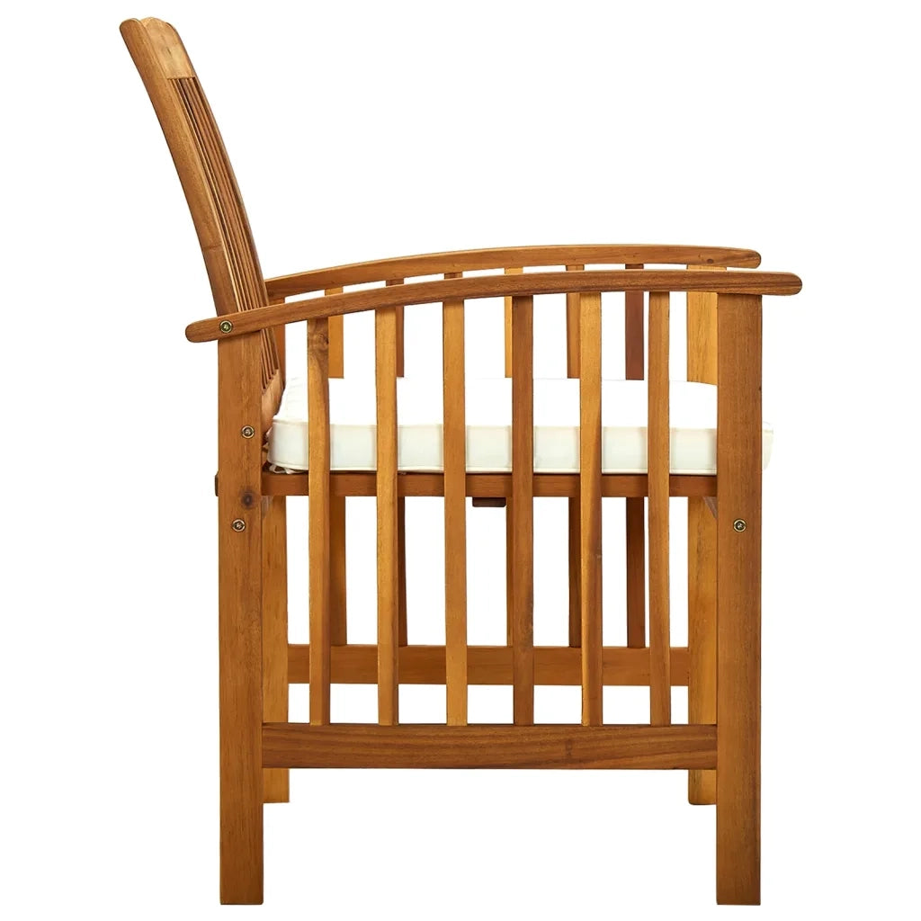 Set di 6 sedie da giardino con Cuscini in Legno Massello di Acacia 3120445