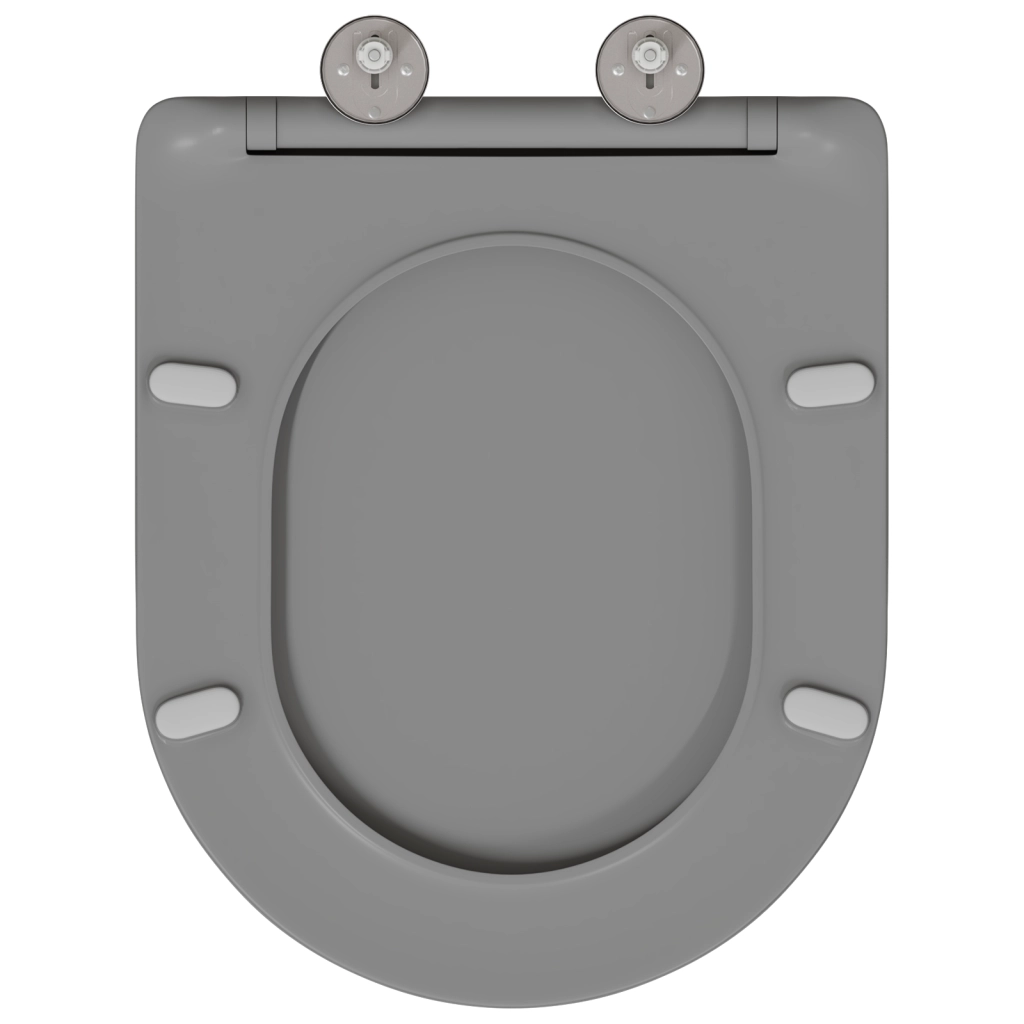 Sedile WC a sgancio rapido  con chiusura morbida in Duroplast Grigio