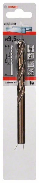 2608585863 - Punte per metallo HSS-Co, DIN 338 9,5 x 81 x 125 mm