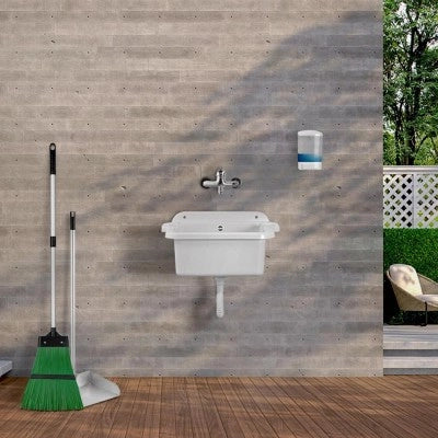 Pilozzo sospeso in resina 58x45 con kit di scarico e fissaggi inclusi