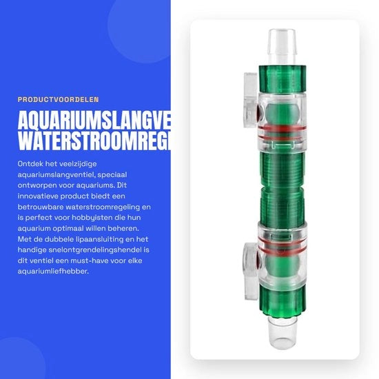 Regolatore di flusso d'acqua per acquari con doppia chiusura a labbro, maniglia di rapida apertura e chiusura, adatto per acquari, facile da installare, progettato per durata.