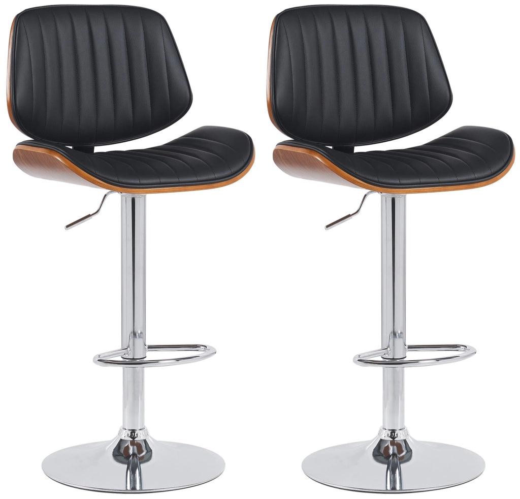 Set di 2 sgabelli da bar Clawson in ecopelle cromata 2