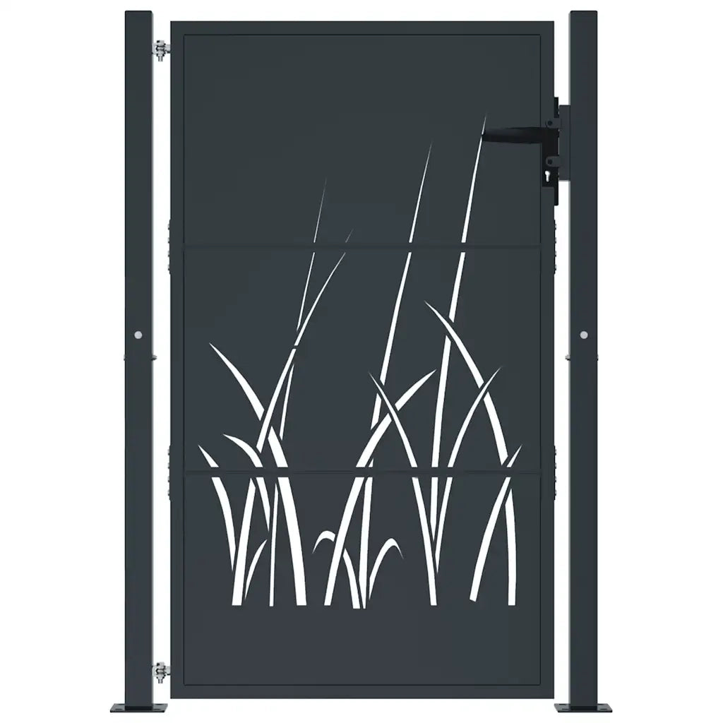 Cancello Giardino Antracite 105x130 cm in Acciaio Design Erba