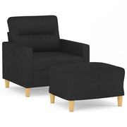 Poltrona | Sedia Relax con Poggiapiedi Nero 60 cm in Tessuto