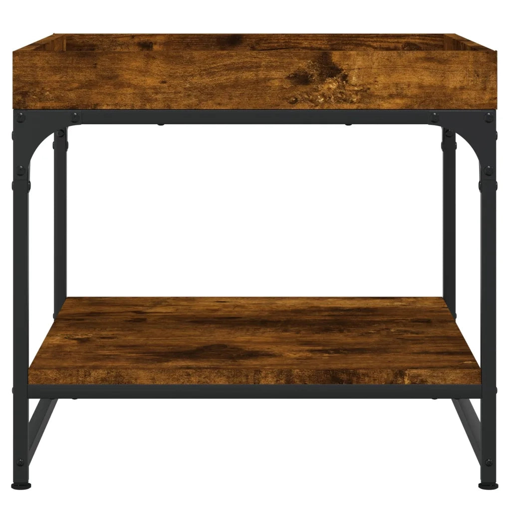 Tavolino Salotto Rovere Fumo 49,5x49,5x45 cm Legno Multistrato 832810