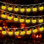 Decorazione di illuminazione a catena 300 cm x 20 led - Decorazione di Halloween a forma di zucca - Resistenente all'acqua, per uso interno ed esterno - Decorazione di Halloween per feste