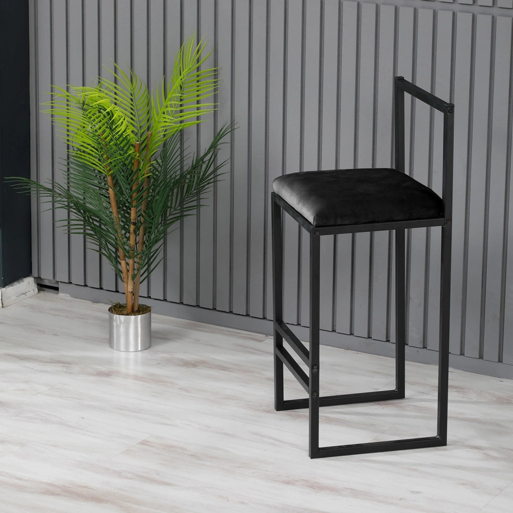 Sgabello da bar in metallo "Nordic" 35 x 35 x 84 cm - Nero