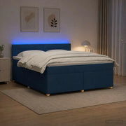 Letto box spring con materasso Blu 140 x 190 cm Tessuto 3452414