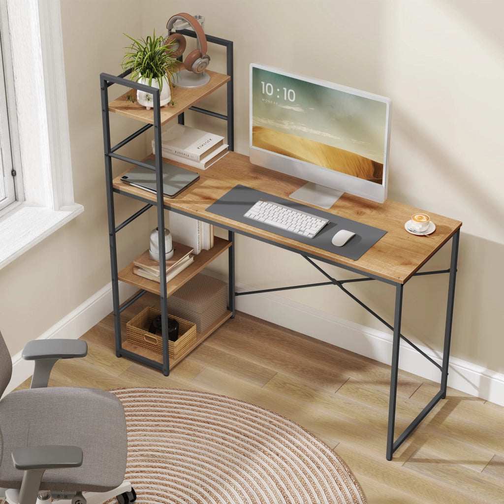 Scrivania per computer Valora MAX 4.0 con gambe in rovere nero, design moderno