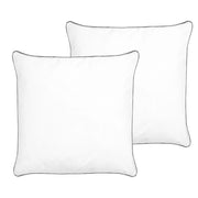 Set 2 Cuscini Letto Cotone Bianco 80 x 80 cm Morbido stile moderno