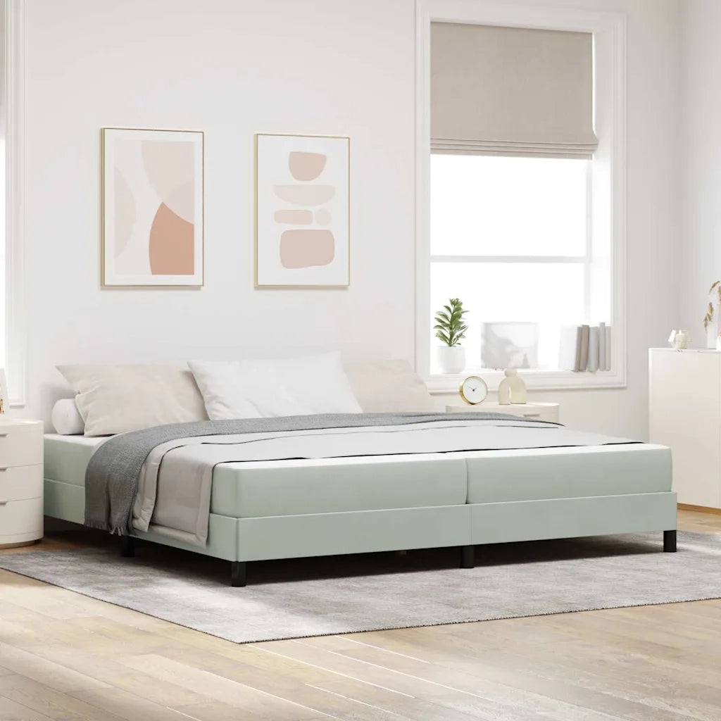 vidaXL Letto box spring con materasso Grigio chiaro 200 x 200 cm