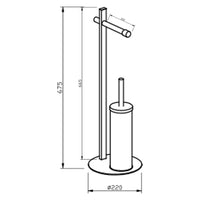 Piantana Portascopino e Porta Rotolo Bianca in Legno di Bambù