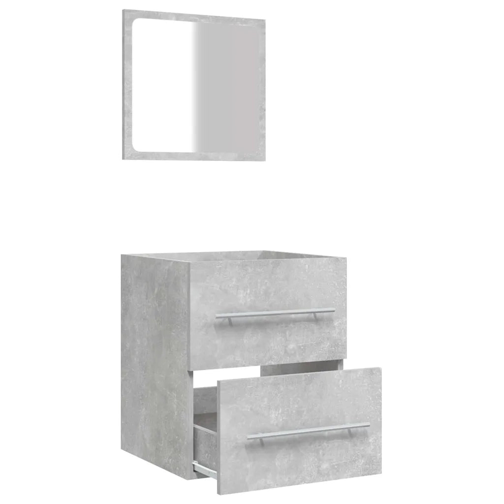 Mobile da Bagno con Specchio Grigio Cemento 41x38,5x48 cm 804822