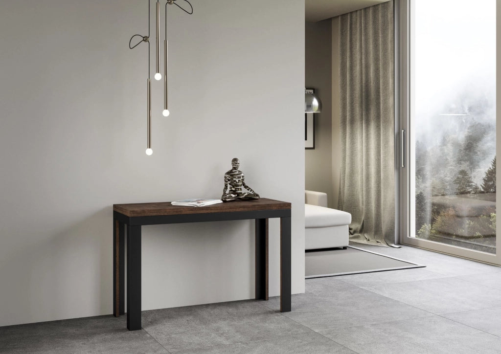 Tavolo Salvaspazio Allungabile 120x45/90x80/81 Tavolo Linea Double Noce